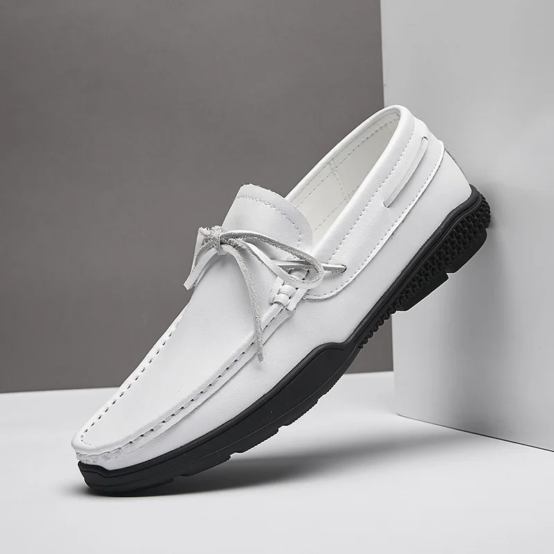 

Trend Cow Leather Shoes Men Formal Sneakers Black White Male Fashion Loafers Flats Driver Shoes Summer Mens Moccasin Shoes