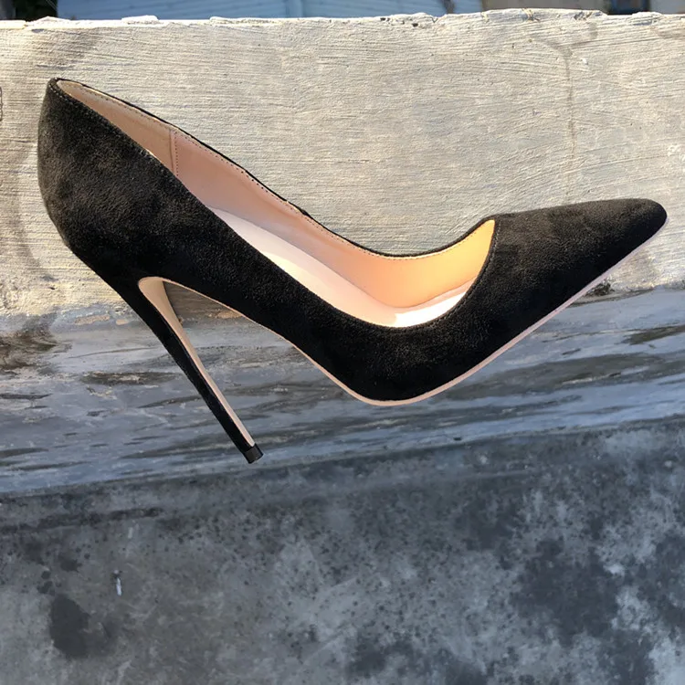 

2019 Fashion free shipping black suede red Leather Poined Toe Stiletto Heel high heel shoe pump HIGH-HEELED SHOES dress shoe