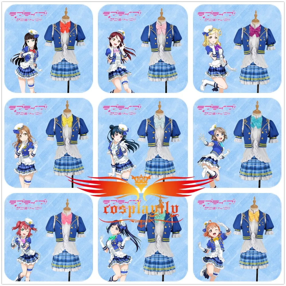 

LoveLive!SunShine!!Aqours Dia Kanan Mari Chika Ruby Yoshiko Riko Watanabe You Hanamaru Stage Girls Dress Party Cosplay Costume