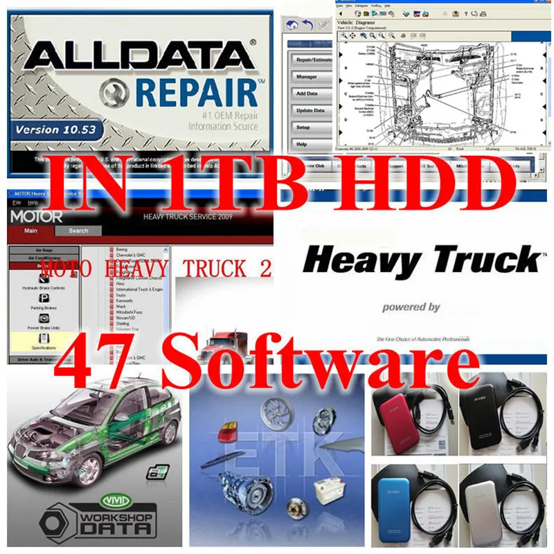 

Alldata and Mi-tchell Software 10.53 Ondemend 5.8 2015 Heavy Truck Manager 47in1 all data in 1tb HDD