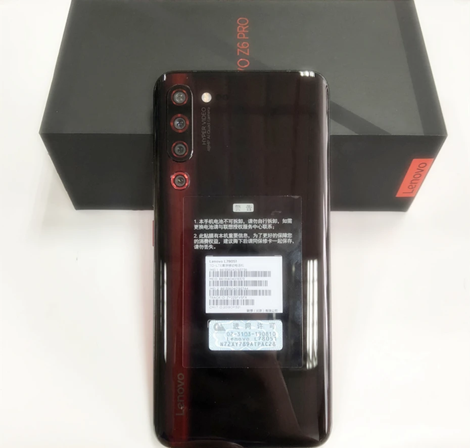 Lenovo Z6 Pro с глобальной прошивкой, 8 ГБ, 128 ГБ, Snapdragon 855, ZUI 11, 4G, LTE, 6,39 дюймов, экран, отпечаток пальца, 4 камеры, 4000 мАч, для распознавания лица