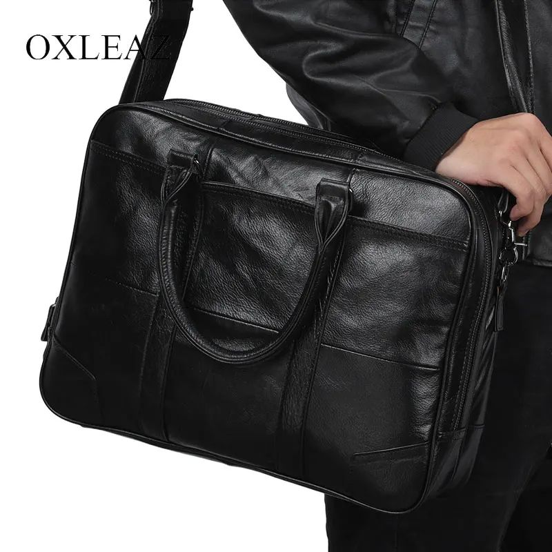 Oxleaz Элитный бренд Бизнес 15 &quotноутбук Портфели Для мужчин из натуральной кожи для