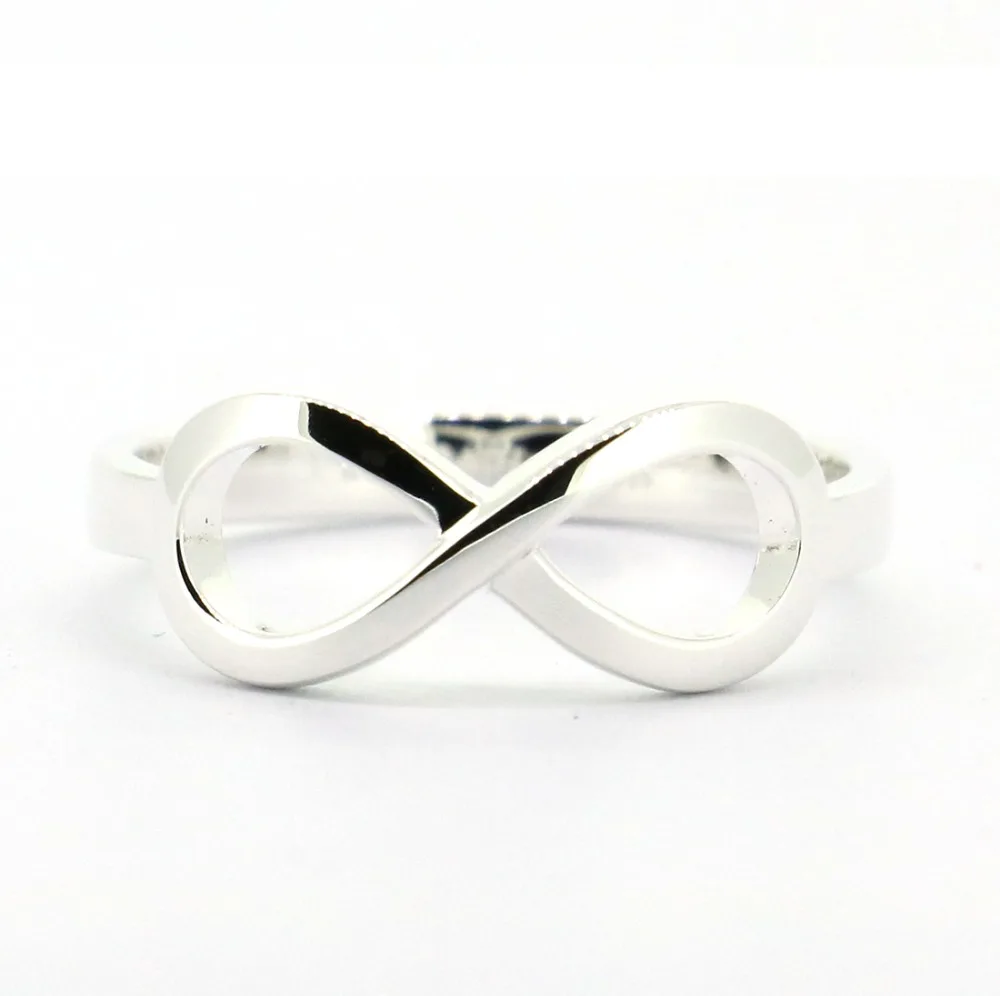Хорошо сделанное твердое 925 пробы Серебряное Бесконечное Кольцо|silver infinity ring|infinity