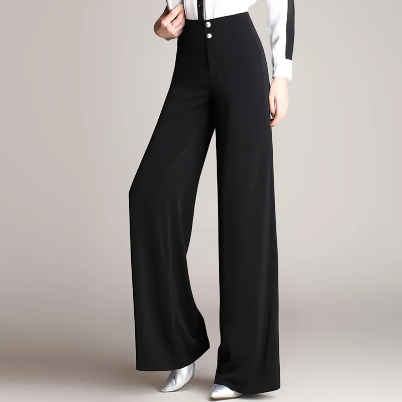 Весна, европейский стиль, повседневные женские брюки с высокой талией, широкие брюки, на пуговицах, с карманами, женские брендовые Капри размера плюс 4XL