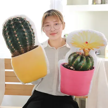

Cute flower cactus plush toys stuffed artificial flowerpot doll birthday gift For Children at home decorate for birthday