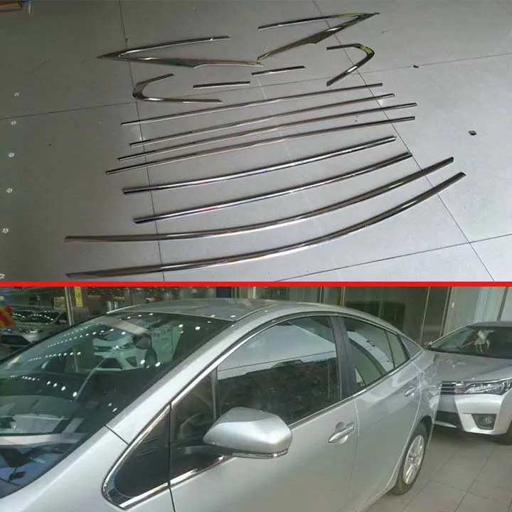 For Toyota Prius PHV 2017 2018 2019 Decorate Accessories Body Styling Stick Stainless Steel Window Garnish Strip Trim | Автомобили и