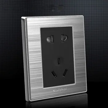 

Switch socket panel home package 86 type 5 five hole with USB socket air conditioning 16a light point switch