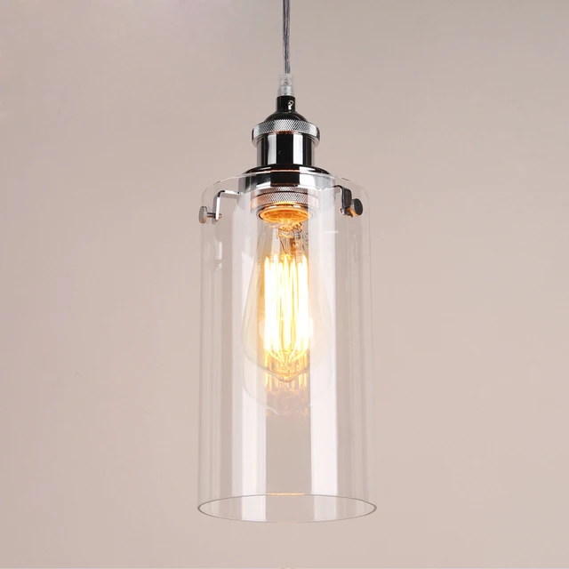 Vintage Pendant Lights Chrome Painted Light Holder Clear Gl Vintage Pendant Lights Chrome Painted Light Holder Clear Gl Lamps Used Edison Bulb For Home