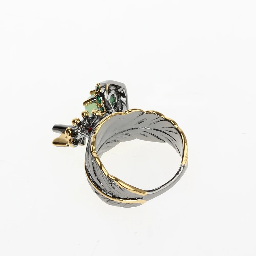 WA11671 key charms women wedding rings black gold blue opal (4)