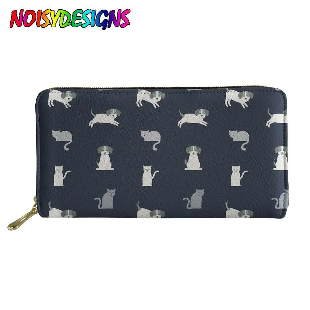Роскошный длинный кошелек для женщин собака узор бульдог дамы животные кожа бумажники, брендовые, дизайнерские PU Маленький Длинный Кошелек Дорожная сумка для денег - Цвет: LMYD2055Z21