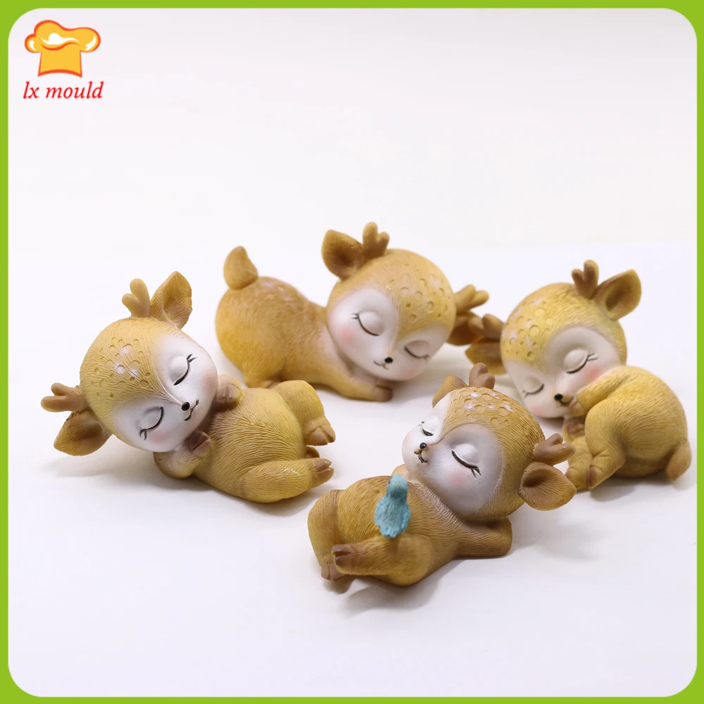 

New single hole sika deer soft silicone mold DIY handmade soap mold 3D Christmas Lulu Mould
