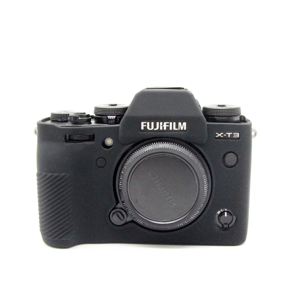 Красивая мягкая сумка для видеокамеры, силиконовый чехол, резиновый чехол для камеры Fujifilm XT3 FUJI XT3, защитный чехол для тела - Цвет: black