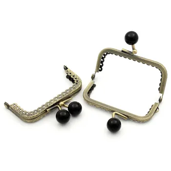 

Kiss Clasps Lock Purse Bag Handbag Handle Ruffled Rectangle Frame DIY Making Findings Bronze Tone 7.5x6cm 10Pcs