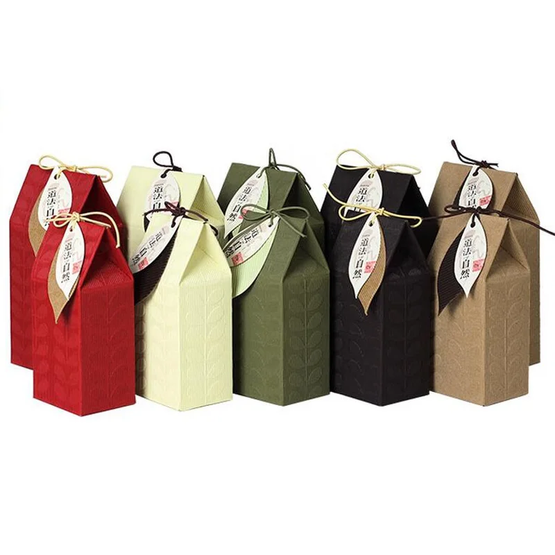 

100pcs Green/Beige Paper Packaging Box Carton Corrugated Box Tea Candy Gift Packing Boxes Wedding Gift Bag ZA5408
