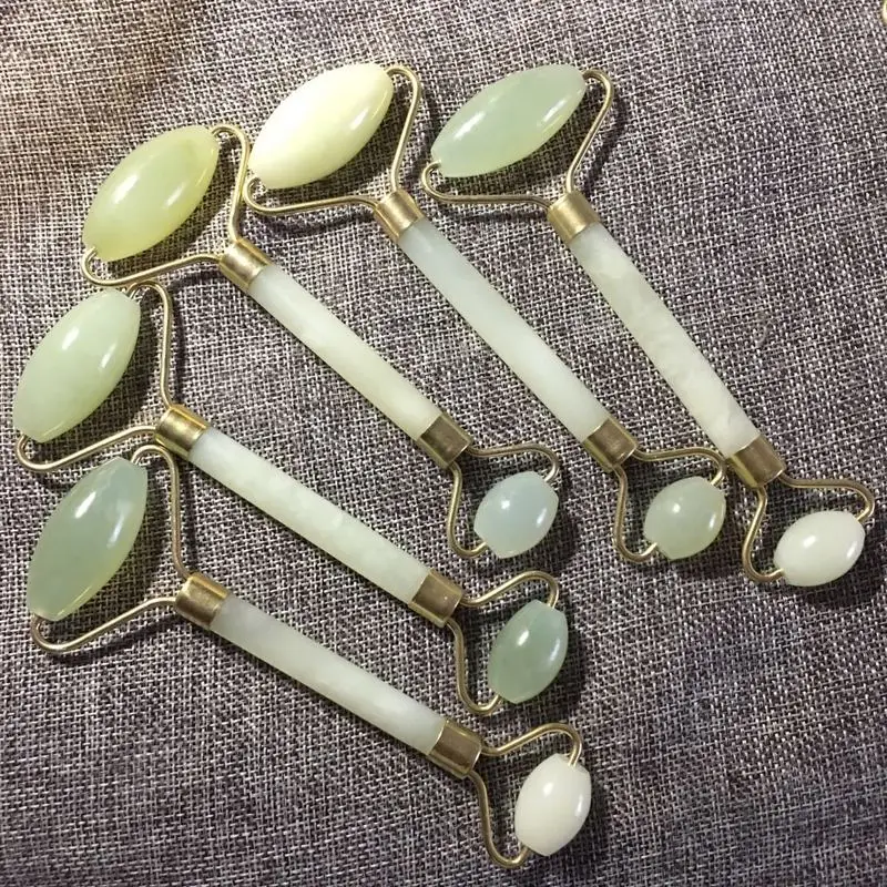 

Hot Green Healthy Facial Massage Jade Roller Face Body Head Neck Nature Device Massage Stone Tool Make Up Jade Gua Beauty Tool