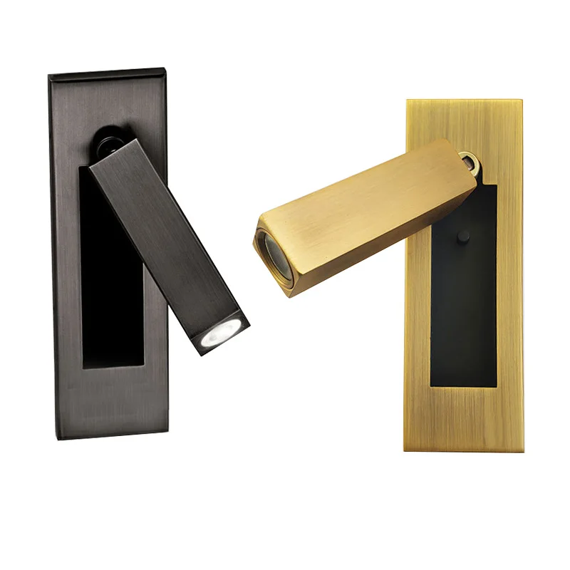 3W LED Wall Sconces Reading Light Adjustable Bedside Lamp Fixture Hidden Switch Bedroom Style # G01085