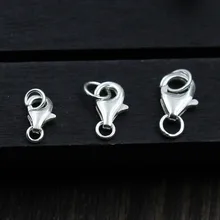 925 пробы серебряные застежки-карабины 8 мм 9 мм 10 мм серебряные Пружинные застежки крючки подходят для ожерелья браслеты DIY ювелирные изделия