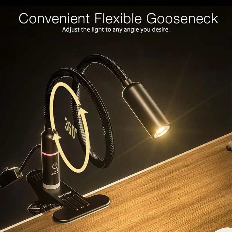 Ceny BlitzWolf lampa stołowa dotykowy 2.8W On off przełącznik Clip on elastyczny stół biurko lampa dotykowy czujnik ściemniania lampka do czytania AC100 240V