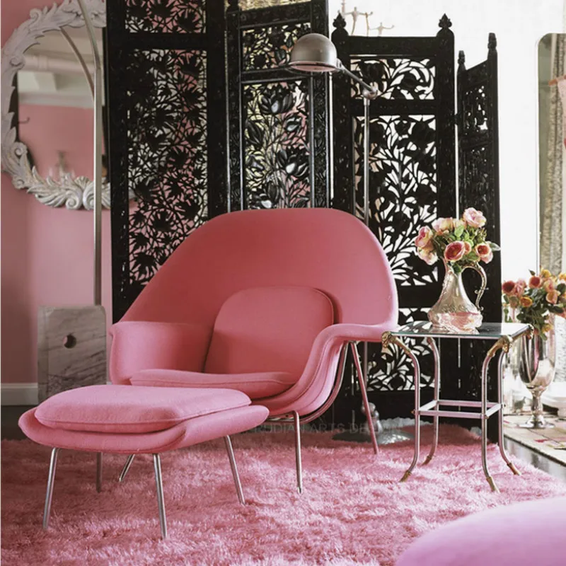 U-BEST дизайнерский диван-стул для отдыха, кресло для отдыха, кресло для отдыха, одноместный диван, удобный тканевый диван-стул с оттоманкой в скандинавском стиле