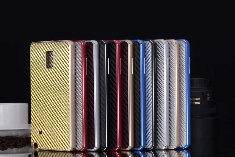 Роскошный чехол из настоящего углеродного волокна+ алюминиевый бампер, чехол для телефона s для samsung Galaxy Note 4 N9100, Металлический Чехол