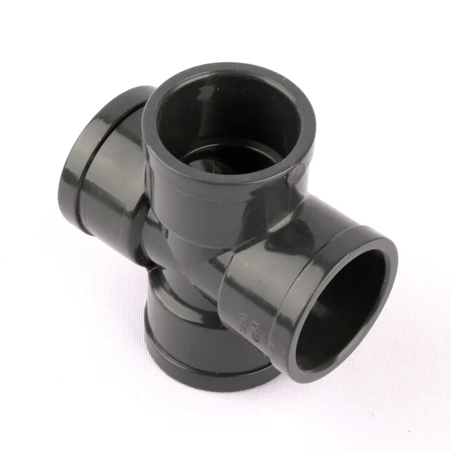 Inner Diameter 40mm PVC Straight Cross Connector 4 Way Water Pipe Garden Irrigation Fittings