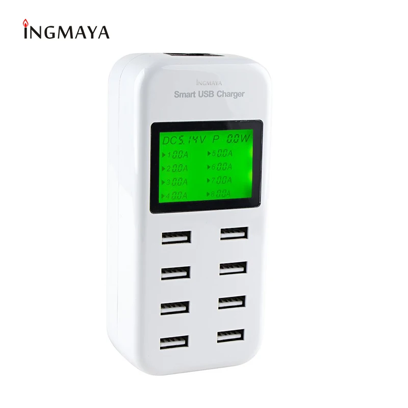 INGMAYA 8 портов USB зарядное устройство 5V8A светодиодный дисплей зарядная станция для iPhone iPad samsung huawei Xiaomi OnePlus LG адаптер переменного тока