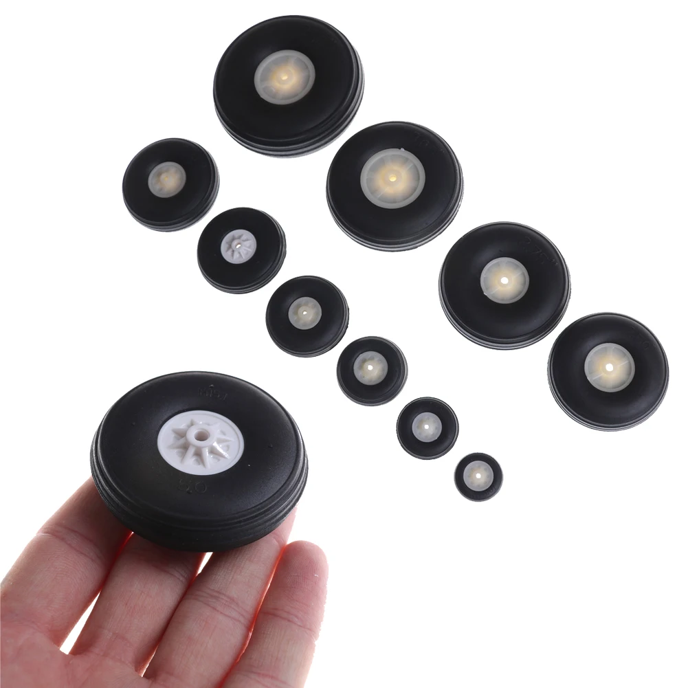 

2/4pcs Tail Wheel Rubber PU Plastic Hub 1" - 3.5" Inch For RC Airplane Car Replacement Parts Black,White Color Wholesale