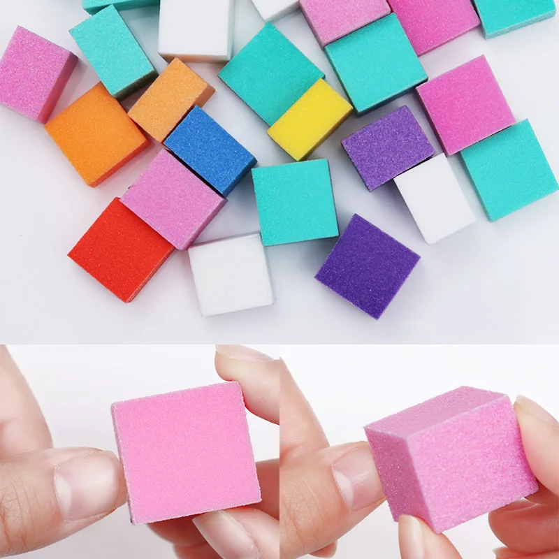 

1 Bag Colorful Mini Irregular Nail Buffers Sanding Sponge Files Grinding Polishing Nail Art Tool Random Color