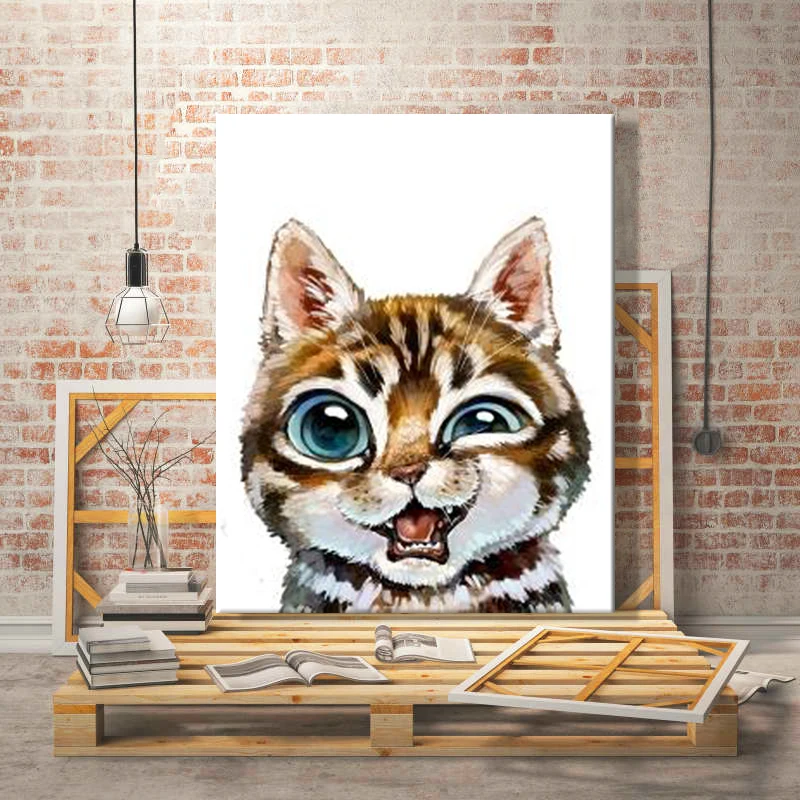 Günstig Farbe durch zahl kunst malerei durch zahlen Tier Schöne Kaninchen katze Panda Handgemachte Individuelle anpassung geschenk interessant