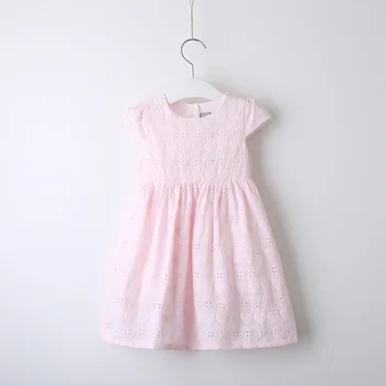 

Roimyal Wholesale 2019 Summer cute girls dress kids Lovely Embroidery Short Sleeved Dress 2-6years free shipping