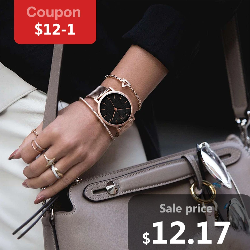 SK New Fashion Brand Women Golden Wrist Watches MILAN Street Snap Luxury Female Jewelry Quartz Clock 2