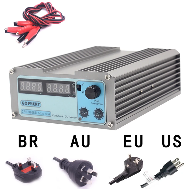 

CPS-3205 II 160 w (110Vac / 220Vac) 0-32 v / 0-5A, compact digitally adjustable DC power supply+ gift