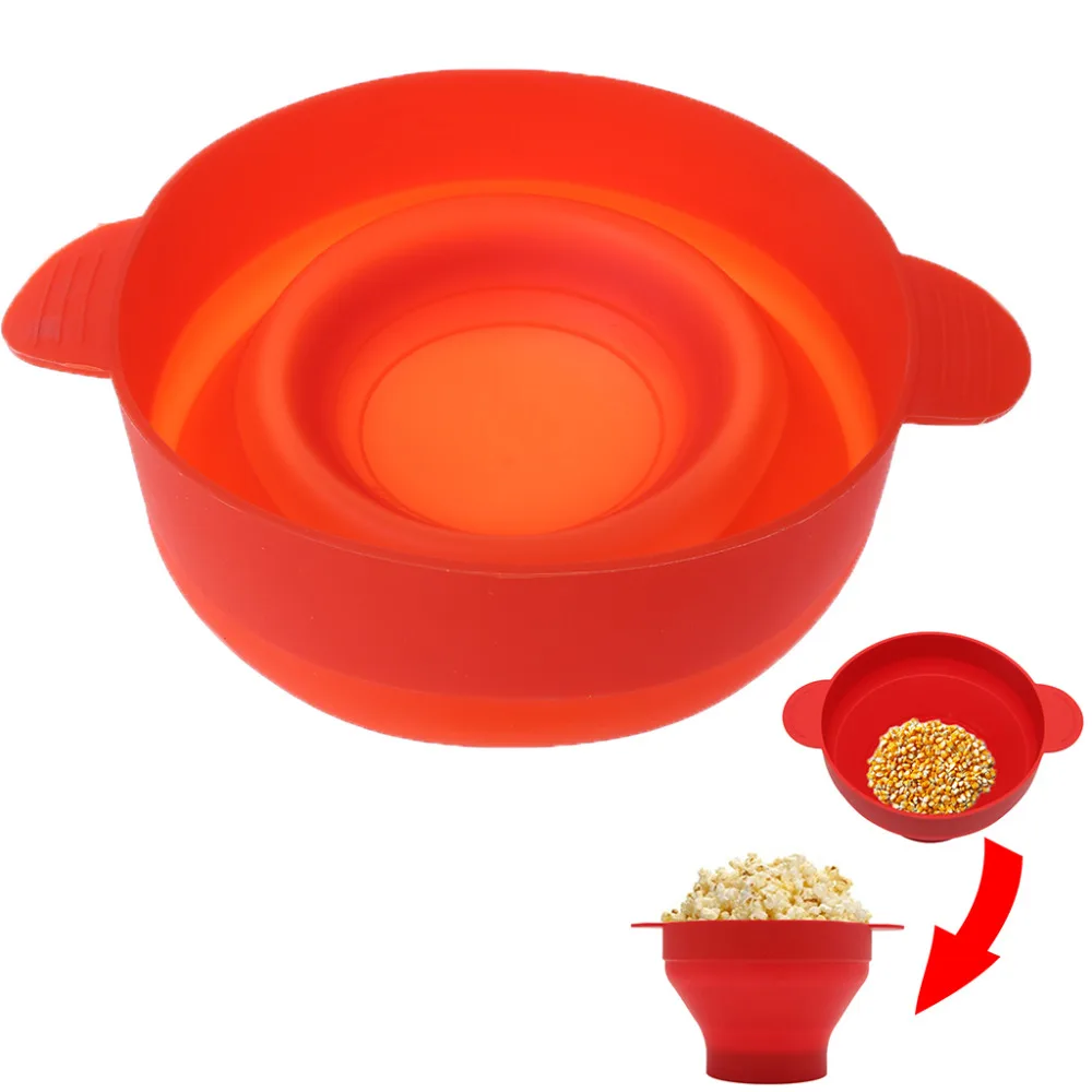 Microwave Popcorn Popper Collapsible Silicone Bowl BPA Free With Lid