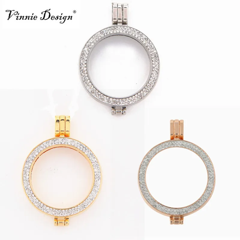 Vinnie Design Jewelry 35mm Alloy Coin Holder Pendant With Double