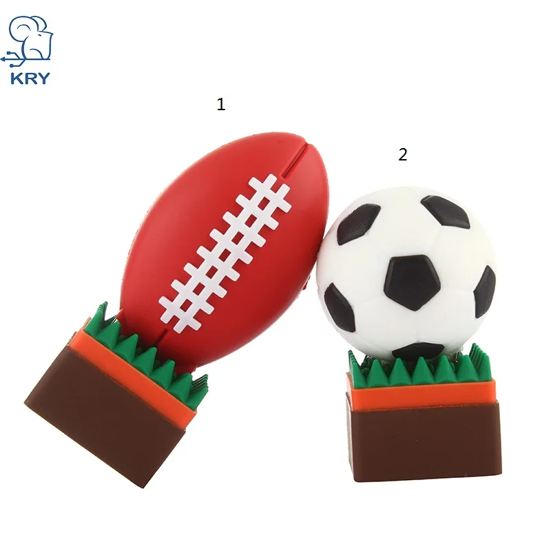 

KRY cartoon soccer memory stick 2.0 memory card 4GB 8GB 16GB 32GB 64GB plastic rugby usb 3.0 pendrive flash drive free shipping