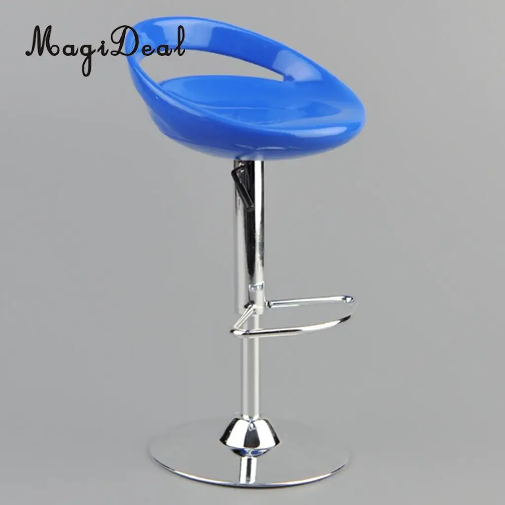 MagiDeal 1/6 Scale Dollhouse Round Swivel Chair Pub Bar Stool Furniture Decor for 12 Inch Action Figure Dolls Acce Toy 6x14cm