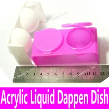1 шт. двойной Средства ухода за губами Dappen блюдо для смешивания акрил жидкость и акриловый Косметическая пудра пластмасс Дизайн ногтей Инструменты белый розовый шар чашки комплект