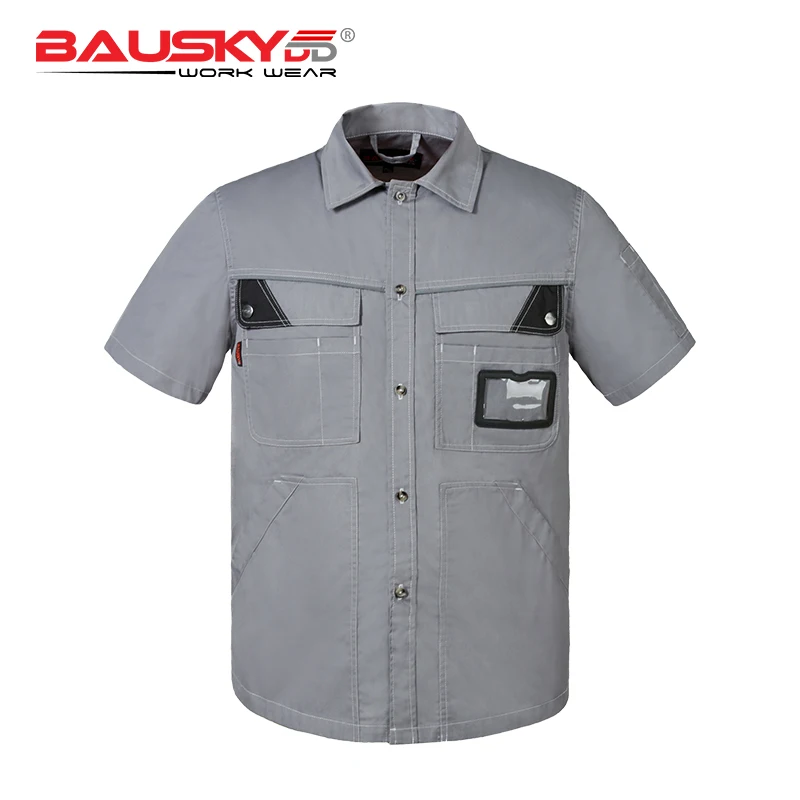 Bauskydd, промышленная Рабочая Рубашка, летняя футболка с коротким рукавом, рабочая одежда с коротким рукавом, униформа