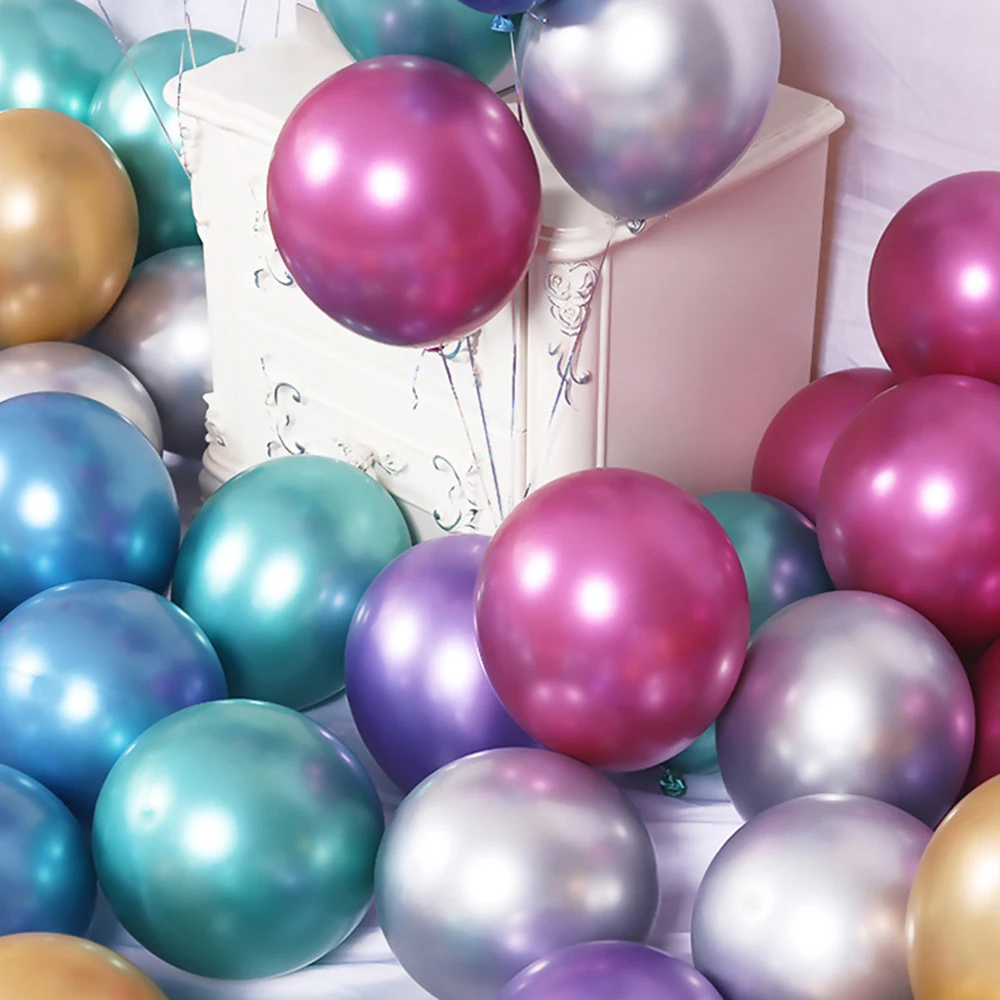 

Wedding & Birthday Balloons 50 Pcs/bag 12 Inch Round Latex Metal Balloons Wedding Decoration Birthday Party Decoration Supplies
