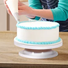 Новинка 1 шт.+ 1 подарок 28 см кухонный торт украшение глазурь Вращающийся поворотный стол торт стенд белый пластик помадка DIY Инструменты для выпечки(014