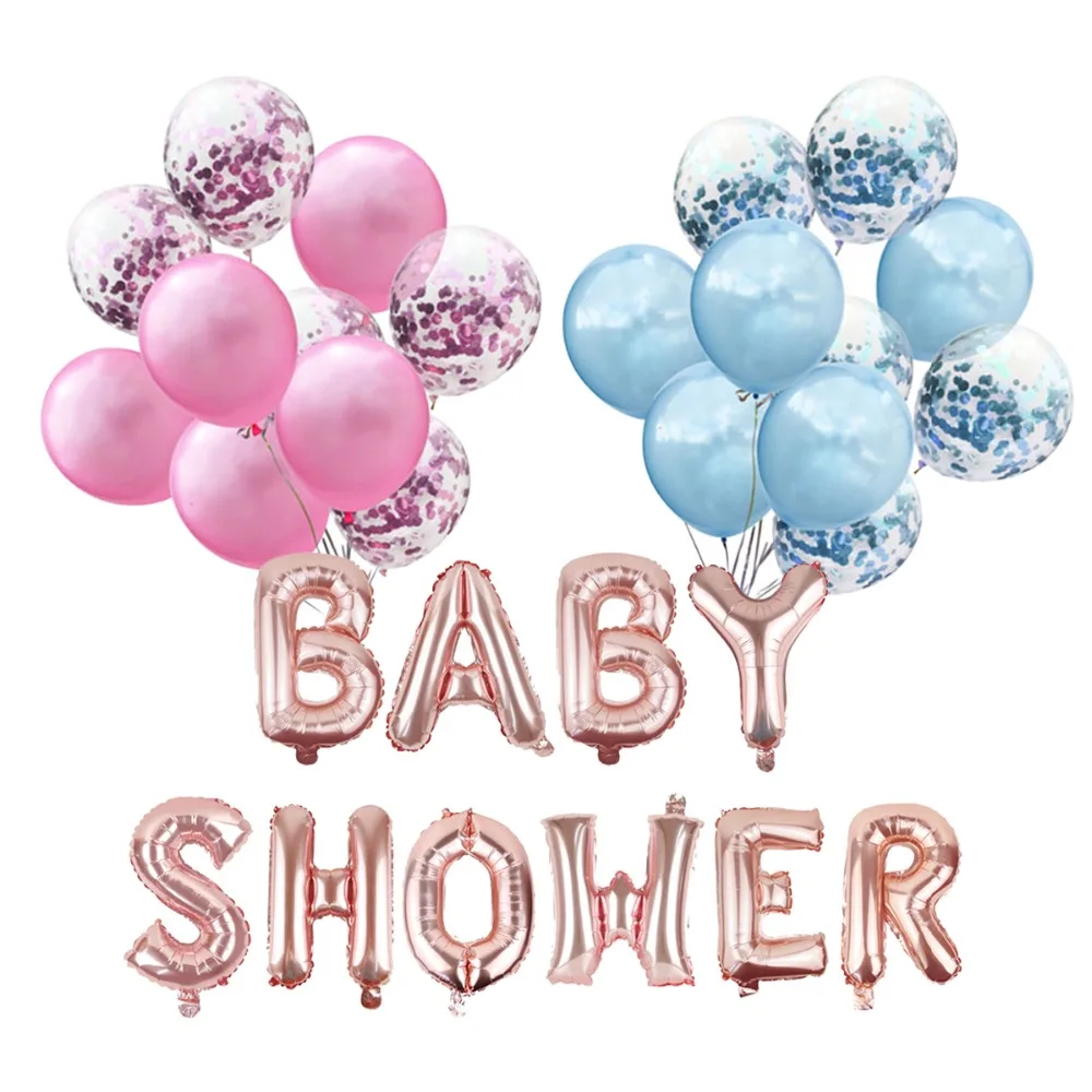 LAPHIL Baby Shower foil Balloon Mommy To Be Blue Pink Confetti Balloons/вечерние товары для мальчиков и девочек