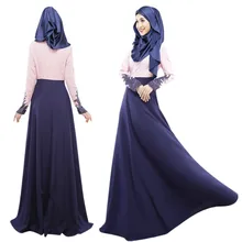 A001 Fashion Linen New Style Muslim Abaya one pcs abaya without the hijab with the inner Islamic Ladies Pray Outwearing