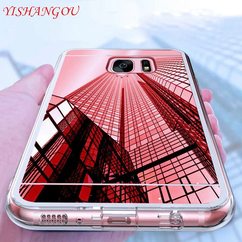 

YISHANGOU Mirror Case For Samsung Note 9 8 S7 Edge Soft Silicon Protective Cover For Galaxy S9 S8 Plus A6 A8 2018 J4 J6 J8 Cases