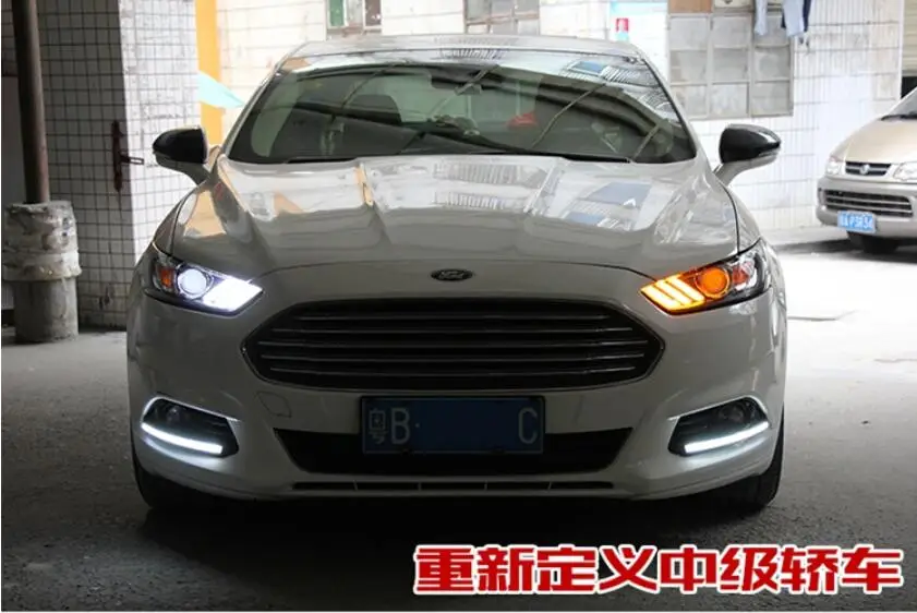 Бампер лампа для Mondeo 2013 год головной светильник fusion головной светильник DRL hi lo объектив Bi-Xenon HID fusion