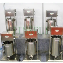 18 коммерческий Электрический колбасный шприц 15L машина-наполнитель колбасных изделий Автоматическая нержавеющая сталь колбасный шприц 220V с 4 воронки с коротким стеблем