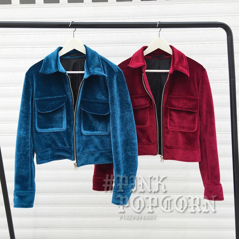 Good Quality Rich Looking Women Basic Coats Winter Velvet Jacket Bomber Coat Outerwear Autumn
