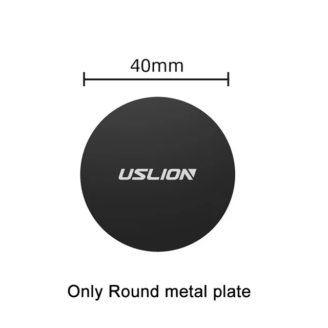 USLION Metal Magnetic Car Phone Holder For Phone In Car Mobile Support for iPhone Samsung Xiaomi 360 Air Magnet Stand in Car GPS - Цвет: 1 Round