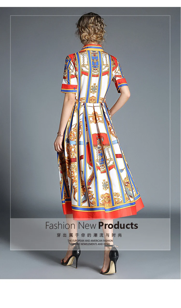Banulin/высокое качество, лето, новейшее дизайнерское платье для подиума, женская рубашка с коротким рукавом, воротник, цветочный принт, платье миди с бантом