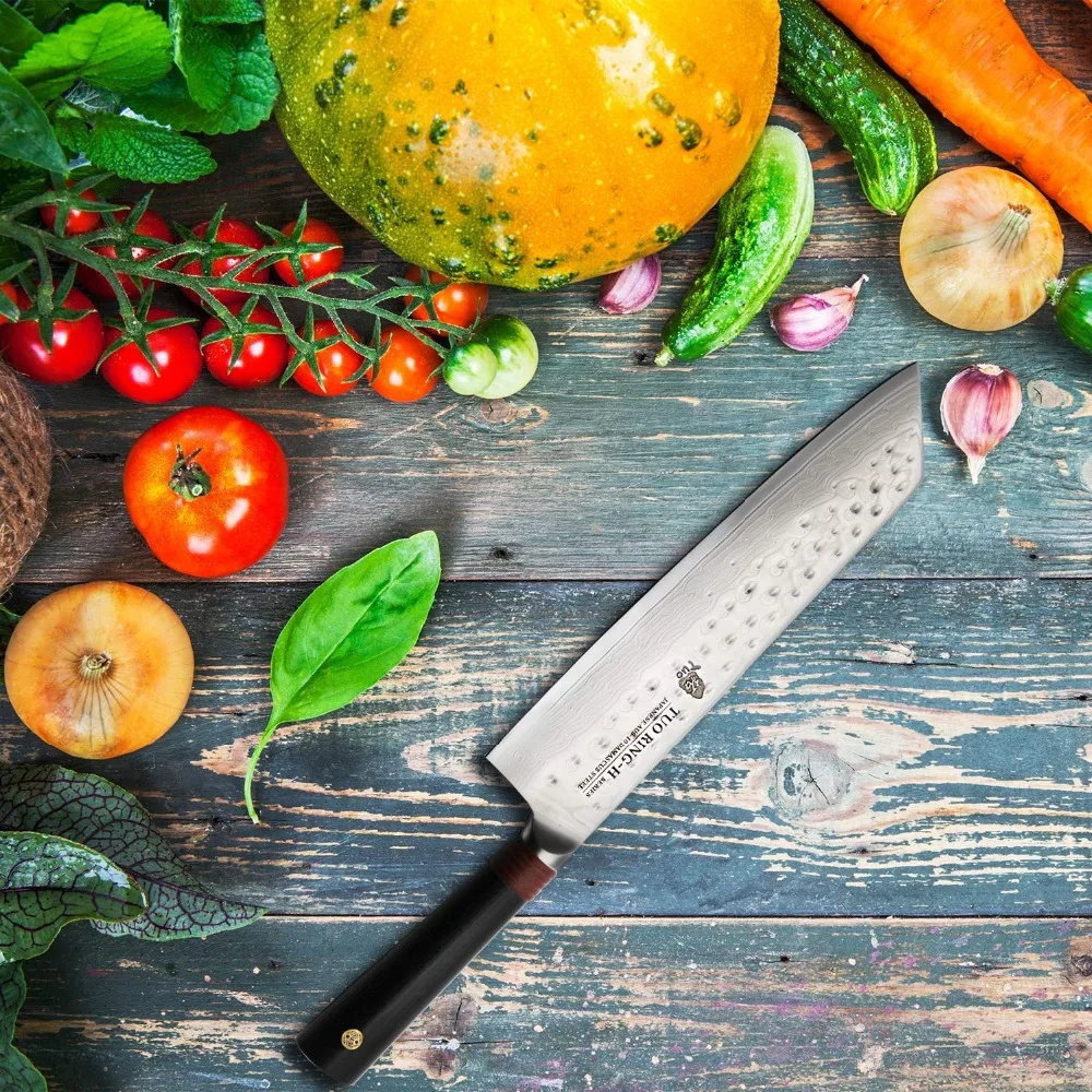 TUO столовые приборы Kiritsuke нож Дамасские кухонные ножи Nakiri японский AUS 10 HC шеф