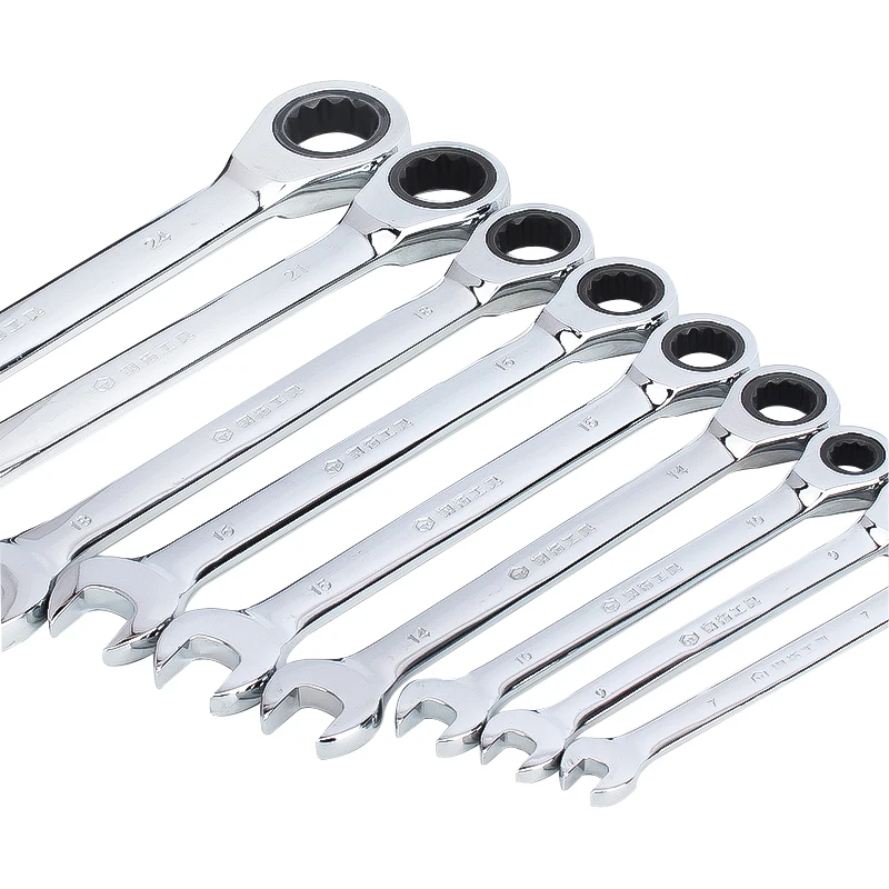 Professional Reversible Combination Stubby Ratchet Wrench 6mm 14mm Plum